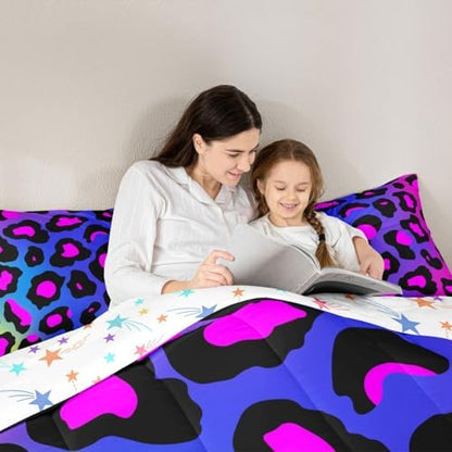 Feelyou Leopard Print Bedding Set Queen Size for Girls Women