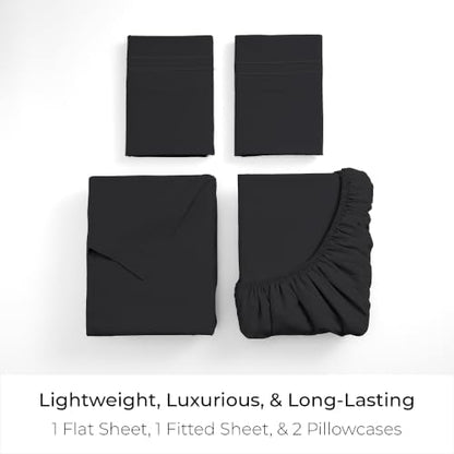 Mellanni Iconic 4-Piece, Ultra Soft Sheet Set (Queen, Black)