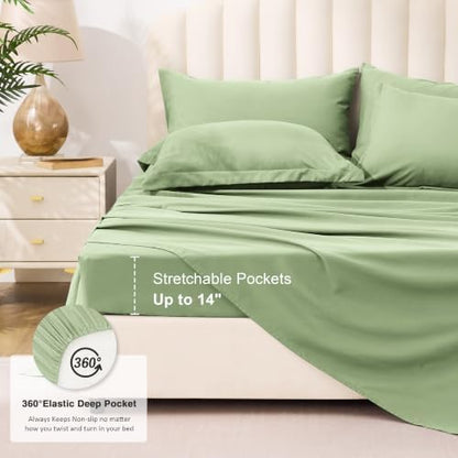 Love's cabin Plaid California King Comforter Set, Sage
