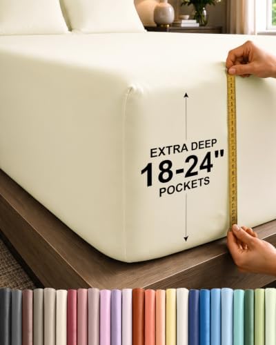 CGK Linens Extra Deep Split King Fitted Sheet Only - Off White
