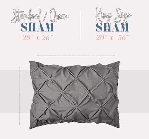 Elegant Comfort 2-Pack Sham Set Pinch Pleat Design, 1500 Premium Hotel Quality Microfiber, Stylish Design-Easy Care, Wrinkle and Stain Resistant, 2-Piece Sham Set, Pleated King, Linen