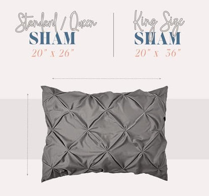 Elegant Comfort 2-Pack Sham Set Pinch Pleat Design, 1500 Premium Hotel Quality Microfiber, Stylish Design-Easy Care, Wrinkle and Stain Resistant, 2-Piece Sham Set, Pleated King, Linen