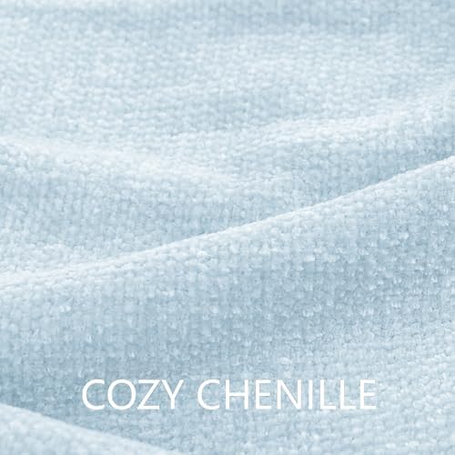 Chenille Throw Blanket for Couch 50" x 60", Light Blue