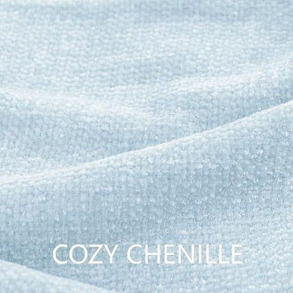 Chenille Throw Blanket for Couch 60" x 80" Twin, Light Blue