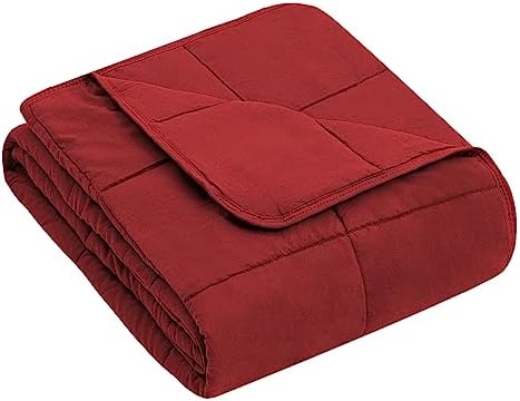 yescool Weighted Throw Blanket 7lbs, 41" x 60", Red