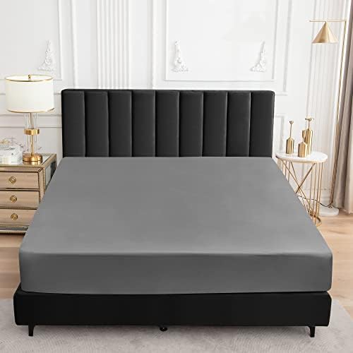 Sufdari Twin XL Mattress Protector,Waterproof Mattress Protector,Fitted Sheet Style Mattress Cover with 18" Deep Pocket,Washable and Comfortable-Gray,Twin XL