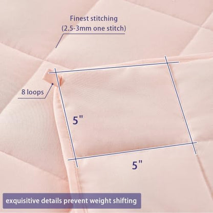 yescool Weighted Blanket for Adults 17lbsQueen Size, 60" x 80", Pink