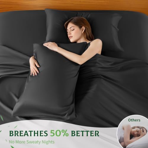 SONORO KATE 100% Viscose Derived from Bamboo_Sheets, Extra Deep Pocket,4PC