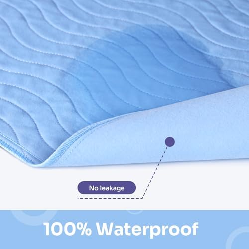 Washable Underpads, 34" x 36",4 Pack, Reusable Bedwetting Incontinence Pads