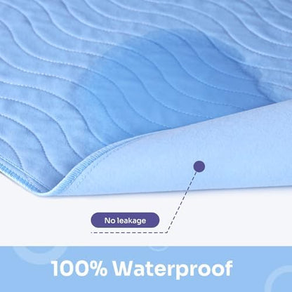 Washable Underpads, 34" x 36",4 Pack, Reusable Bedwetting Incontinence Pads