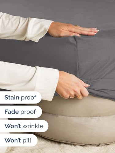 CGK Linens Extra Deep Twin Fitted Sheet - Fitted Sheet Only - Dark Grey