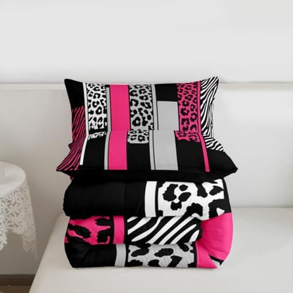 Feelyou Animal Print Ombre Leopard Comforter Set Full Size Kids Boys Girls
