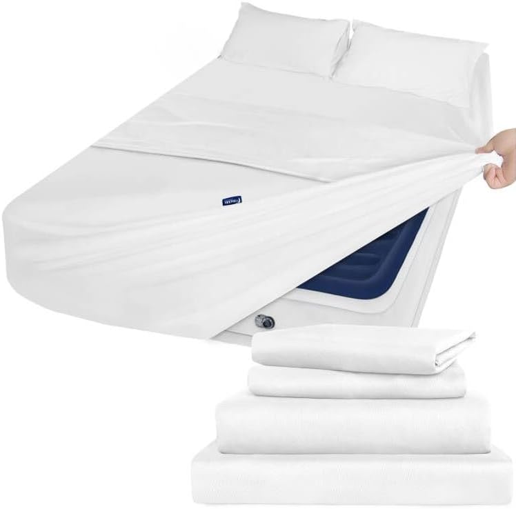 Twin XL Sheet Set Deep Pocket 4-Piece Bed Sheets Fits Up to 24 Inches