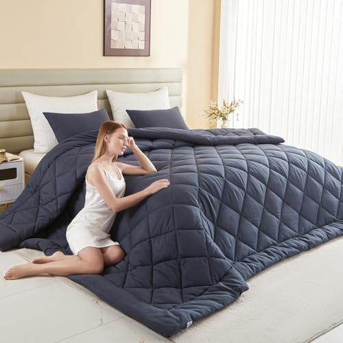 Oversized King Comforter, Super King Comforter Oversized, All Season Soft Quilt Down Alternative Duvet Insert with 8 Corner Tabs(120x98, Grey)