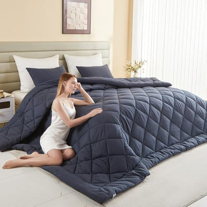 Oversized King Comforter, Super King Comforter Oversized, All Season Soft Quilt Down Alternative Duvet Insert with 8 Corner Tabs(120x98, Grey)