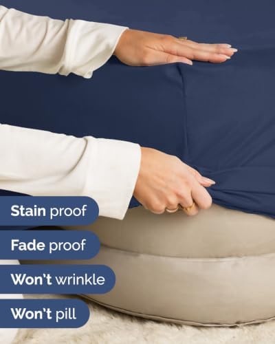 CGK Linens Extra Deep Flex Top Split Head King Fitted Sheet - Navy Blue