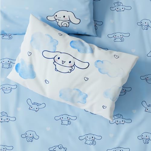 Cinnamoroll Bedding Super Soft Cozy Microfiber 4 Piece Queen Sheet Set, (Officially Licensed Product) By Franco Collectibles