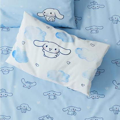Cinnamoroll Bedding Super Soft Cozy Microfiber 4 Piece Queen Sheet Set, (Officially Licensed Product) By Franco Collectibles