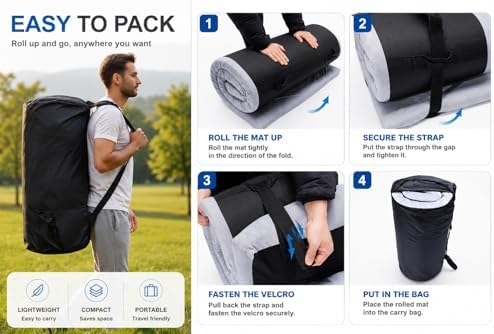 Foam Camping Mattress, Portable Sleeping Pad with Carrying Bag