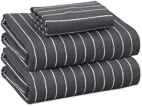 RUVANTI Flannel Sheets Twin Size, Pinn Stripe