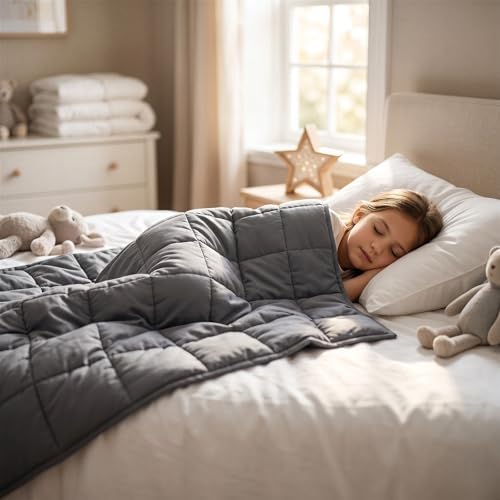 Machine Washable Weighted Blanket for Adults - Heavy Blankets for All-Season Sleeping, Cooling Soft & Breathable with Premium Glass Beads (41” x 60”｜5lbs)
