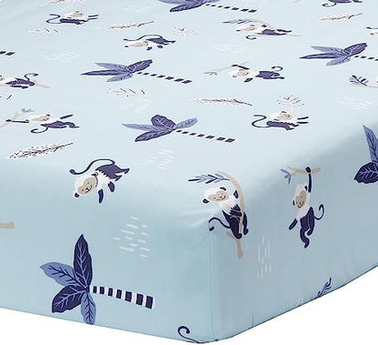 Lambs & Ivy Jungle Party 3-Piece Elephant/Monkey Baby Crib Bedding Set
