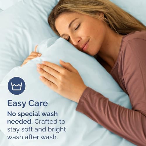 Standard Pillow Cases Set of 6 - Ultra Soft Pillowcase Covers - Ice Blue