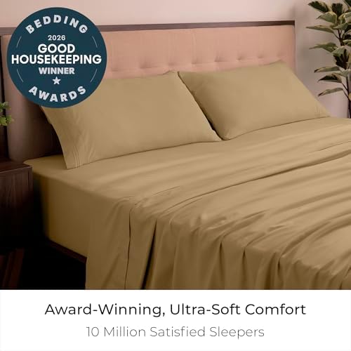 Mellanni Iconic 4-Piece, Ultra Soft Sheet Set (King, Gold)