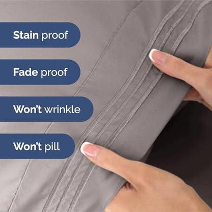 King Size 4 Piece Sheet Set - Ultra Soft & Cooling Sheets - Thistle Purple