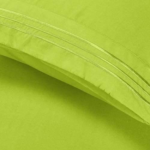 Elegant Comfort Luxury 4-Piece Bed Sheet Set - Luxury Bedding 1500 Premium Hotel Quality Microfiber, Wrinkle Resistant Cool & Breathable, Easy Elastic Fitted, Twin/Twin XL, Neon Green