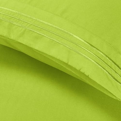 Elegant Comfort Luxury 4-Piece Bed Sheet Set - Luxury Bedding 1500 Premium Hotel Quality Microfiber, Wrinkle Resistant Cool & Breathable, Easy Elastic Fitted, Twin/Twin XL, Neon Green