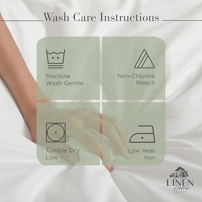 Linen Home 2-Pack King Sheet Set, 100% Cotton Percale Bedding, 8-Piece Value Bundle, Deep Pocket Cooling Bed Sheets for Hot Sleepers, Breathable & Crisp Hotel Quality, Long-Staple Cotton, Oil Green