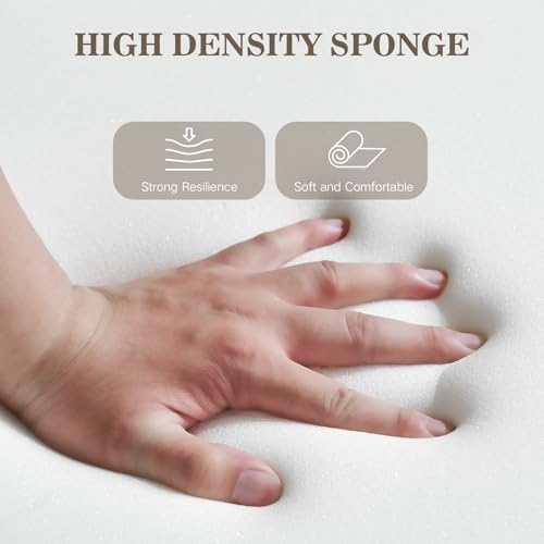 DEEPSHARK Bed Gap Filler for Headboard,Space Filler Between Bed and Wall Side,High-Density Sponge, Removable and Washable Cover（Beige-King-78 * 8 * 6in）