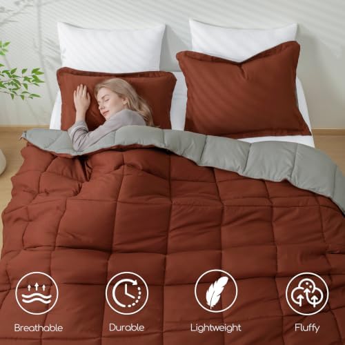 HIG 3pc BRIC Queen Size Bedding Comforter Set Duvet Insert Blanket