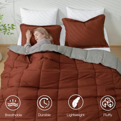 HIG 3pc BRIC Queen Size Bedding Comforter Set Duvet Insert Blanket