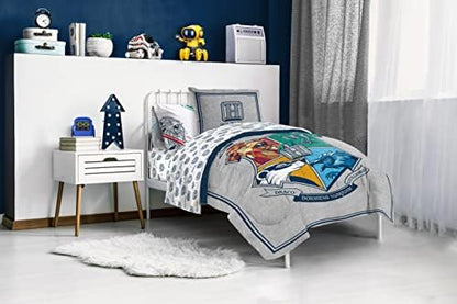 Harry Potter Twin Comforter Set 5 Piece Kids Bedding, Gray