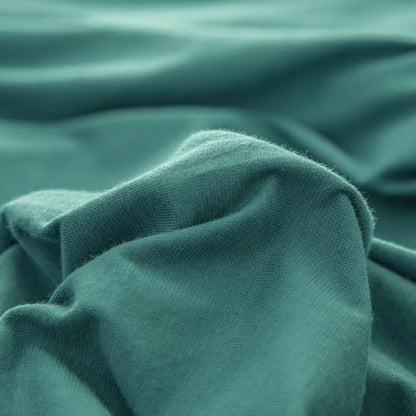 PURE ERA Jersey Knit Duvet Cover Set Solid Teal Green Twin