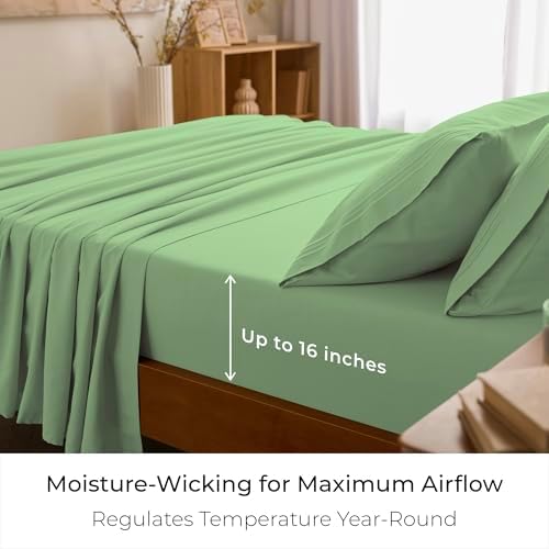 Mellanni Iconic 3-Piece, Ultra Soft Sheet Set (Twin, Pistachio)