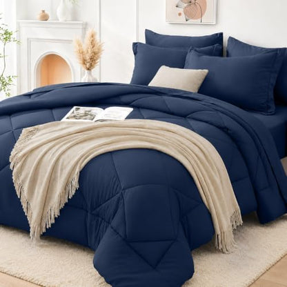 FUANNA California King Comforter Set 7 PCS, Soft Bed Set, Cozy Bed in a Bag