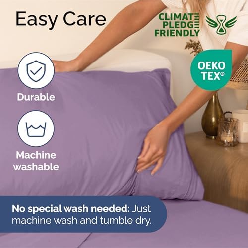King Size 4 Piece Sheet Set - Ultra Soft & Cooling Sheets - Lilac
