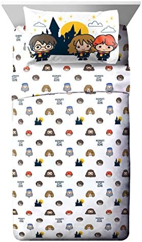 Jay Franco Harry Potter is My Home 4 Piece Twin Bed Set -Bedding Features Harry, Ron, Hermoine, Hagrid, and Dumbledore