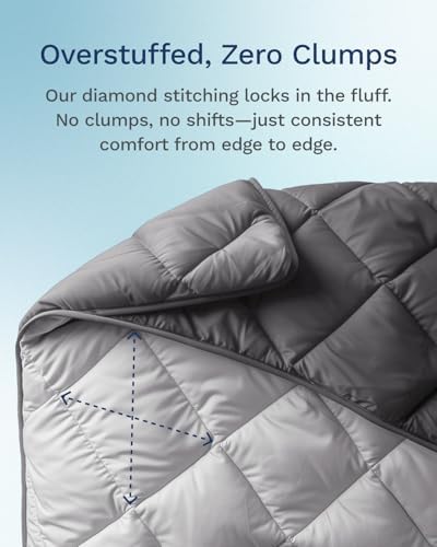 ViscoSoft Twin/Twin XL Reversible Comforter - Duvet Insert -Light/Dark Gray