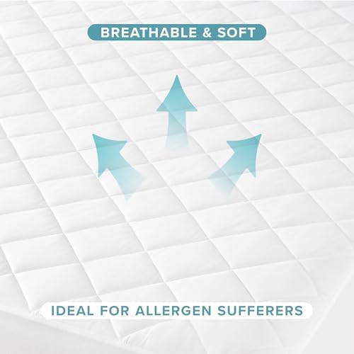 Bare Home Quilted Fitted Mattress Pad (Twin, White)