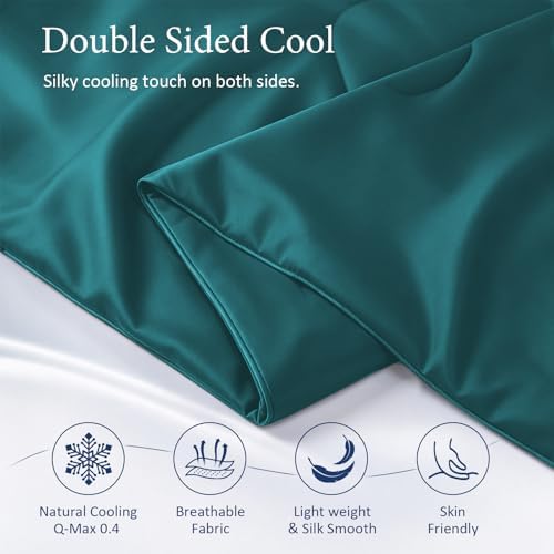 Cooling Comforter for Hot Sleepers, King 106x90, Peacock Blue