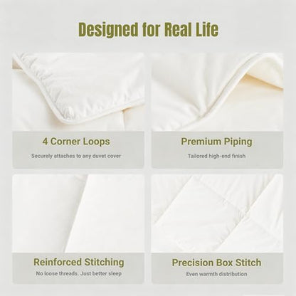 100% Australian Wool Comforter Twin Size-All Season Breathable Duvet Insert