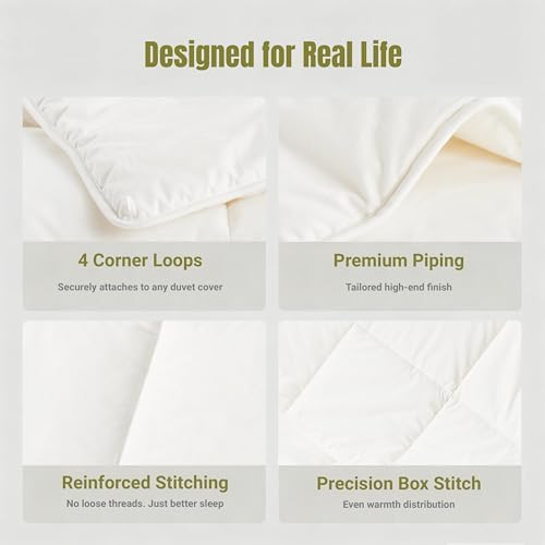 100% Australian Wool Comforter Queen-All Season Breathable Duvet Insert