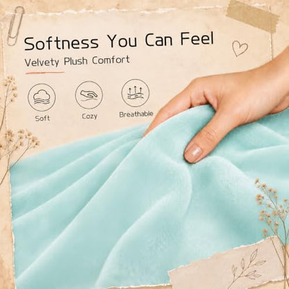 Electric Heated Blanket King Size 90"x100", Dual Controllers, Mint Green