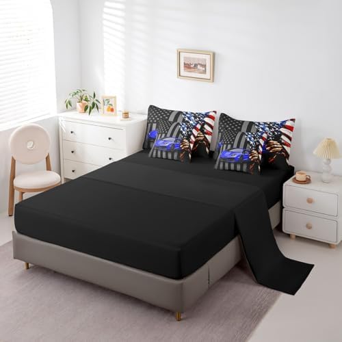 Feelyou Race Car Comforter Set with Sheets Twin Size Kids Speed Sports Car American Flag 7 Pieces Bedding Set for Boys Girls Teens Blue Racing Car Bed in a Bag Extreme Sports Bed Set Automobile