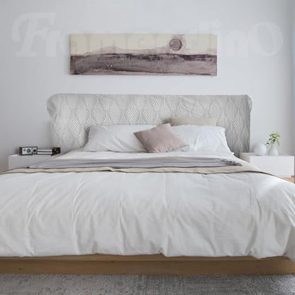 Framendino, Stretch Headboard Protector Cover for King Size Bed Bedroom Décor (Light Grey)