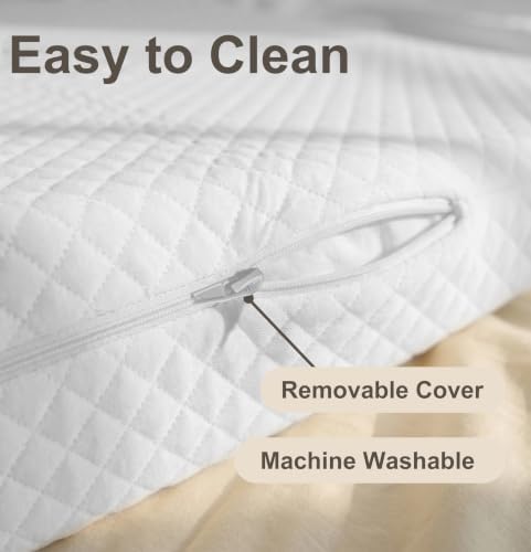Headboard Pillow Twin Size Support Foam Wedge with Side Pockets and Straps
